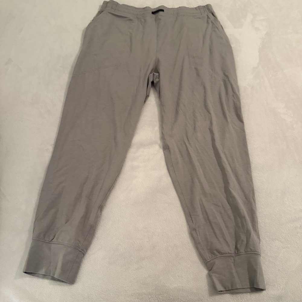 Lunya Lahgo Men's Gray Cotton Blend Jogger Pants - Luxury Loungewear Size XL